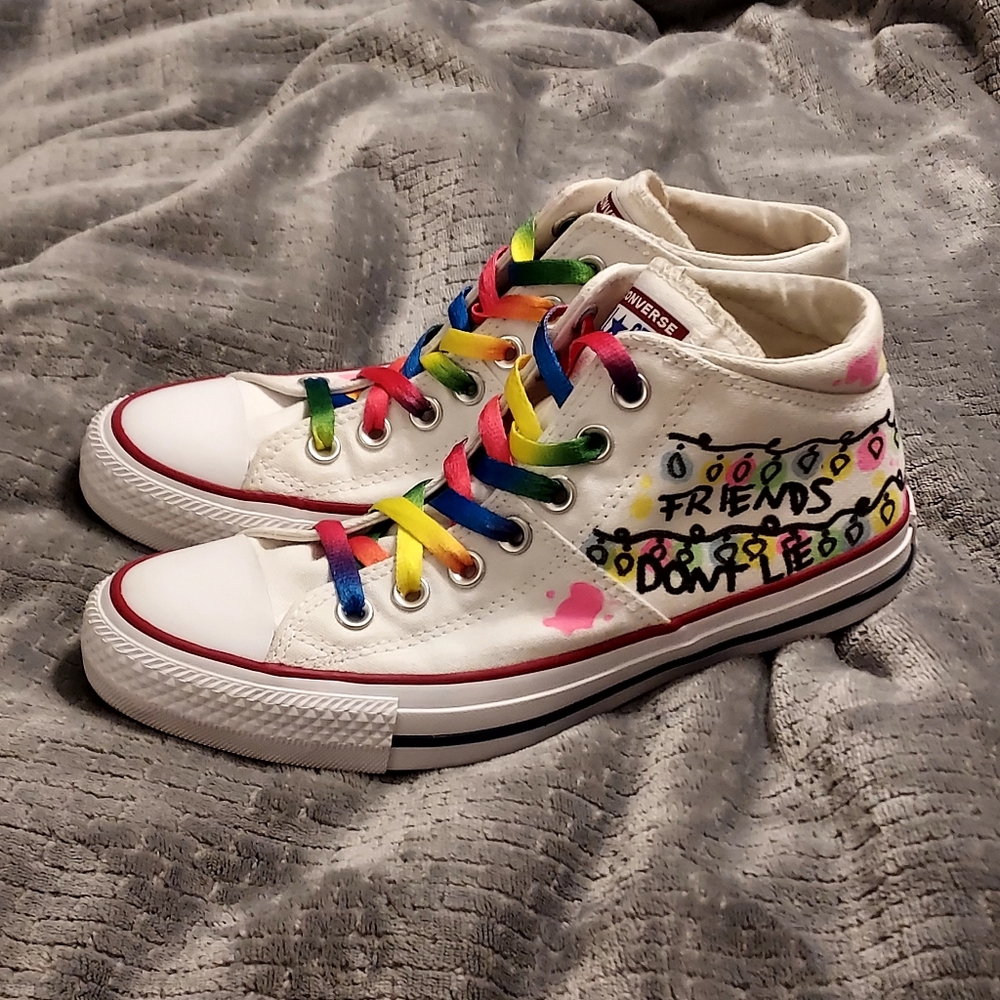 CONVERSE MADISON MID-TOP SNEAKERS CUSTOM Stranger Things Sneakers 8 Friends